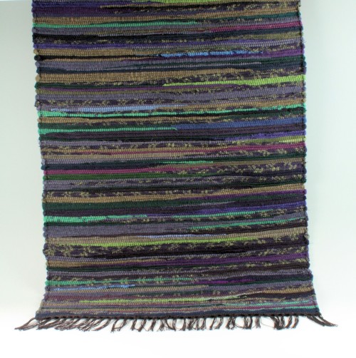 Traditional wool rag rug by Amy Turner.